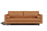 Valencia Isabella 88" Wide Sofa with 2 Bolsters | Italian Nappa 11000 Full Grain Leather, Mid-Century Tufted Couch for Living Room, Kiln-Dried Wood Frame, Down Feather Filling, Cognac VALENCIA THEATER SEATING