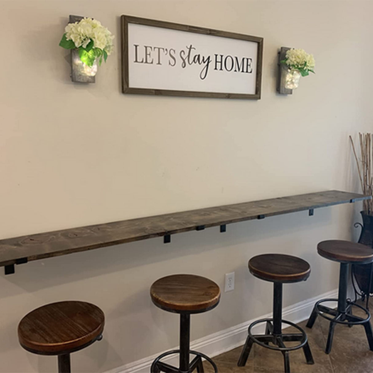 BOKKOLIK Set of 2-Industrial Bar Stool-Counter Height Chairs- Swivel Wooden Seat- Adjustable 17.7-24inch BOKKOLIK