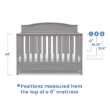 Delta Children Emery 4-in-1 Convertible Baby Crib, Pack of 1, Grey Delta Children