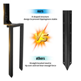 Nrspp Heavy Duty Steel Fence Post Repair Stakes, 4 Pcs Fence Post Anchor Double Ground Spike for Repair Tilted/Broken Wood Fence Post Nrspp