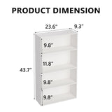 Wooden 4 Tier book shelf，4 Cube Storage Organizer, 44 Inch Versatile Cubes Shelf and Cubby Unit for Any Space (White, 4 Cube-W(23.6inch) NewBeth