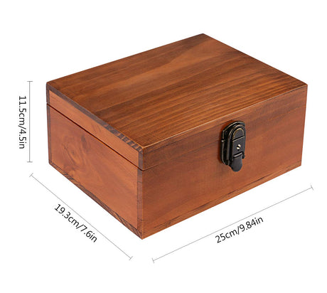 Wooden Keepsake Box, Dedoot Decorative Wooden Box Vintage Handmade Craft Large Wood Box with Lock and Key for Jewelry Gift Storage Box and Home dedoot