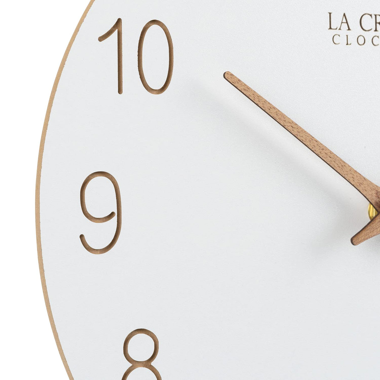 La Crosse 404-3630B 12" Sierra Wood Quartz Analog Wall Clock, White La Crosse