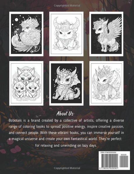 Adorable Fantasy Creatures: Adult Coloring Book Featuring Dragon, Unicorn, Griffin,... and More for Stress Relief and Relaxation (Fantasy Coloring Book) WoodArtSupply