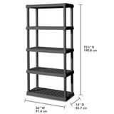 Sterilite 2-Pack 5 Shelf Unit, Heavy-Duty Shelving Storage Rack for Home and Garage, Gray - Multipurpose Plastic Organizer Shelves for Smart Organization Sterilite