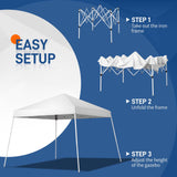 VINGLI 8x8 ft Pop Up Canopy Tent, Easy Up Outdoor Tent Canopy, Foldable Portable Canopies for Camping, Patio, Outdoor Gazebo Slant Legs, Outdoor Instant Shelter Canopies with Carry Bag, White VINGLI