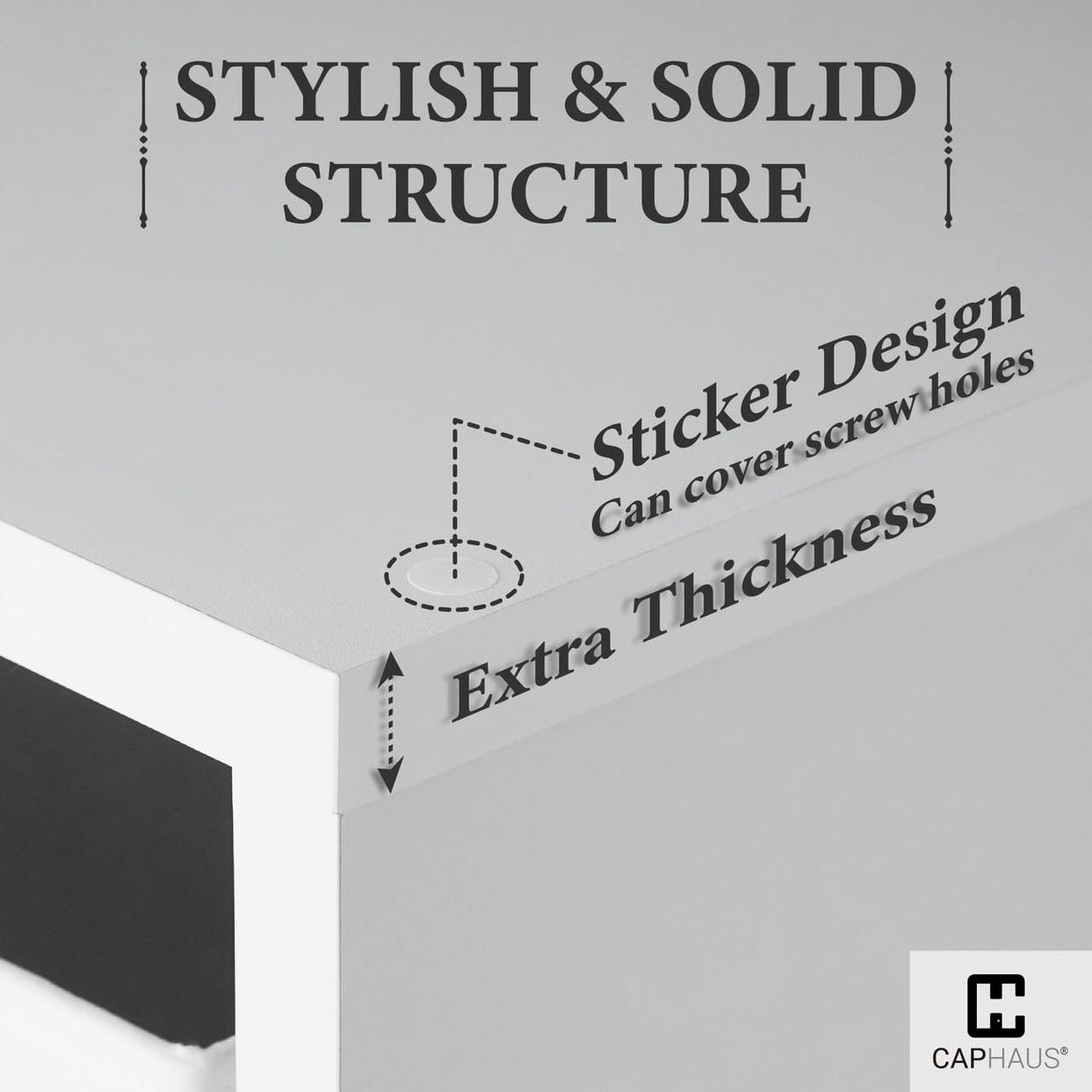 CAPHAUS Sturdy Room 13-Inch Cube Storage Organizer Shelf, with Extra Thick Exterior Edge, Open Storage Shelf Divider, Bookcase, 8-Cube, White CAPHAUS