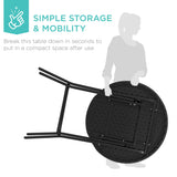 Best Choice Products 32in Bar Height Folding Table, Round Indoor Outdoor Accessory for Patio, Backyard, Dining Room, Events w/Thick Table Top, Metal Frame, Locking Legs, 330lb Weight Capacity - Black Best Choice Products