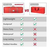 Dadouman Heavy Duty Oxford Christmas Tree Storage Bag with Extra Padded Handles| Waterproof Oxford Artificial Tree Storage Bag | 51" L x 16" W x 16" H, ID Card Included (Red) DADOUMAN