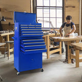 Sonlmik Tool Chest, 13-Drawer Rolling Tool Chest with Double Door Handle, 2 in 1 Detachable Tool Chest, Large Tool Storage with Wheels, Lockable Tool Chest for Garage, Barbershop Sonlmik