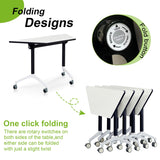 Foldable Conference Room Tables,Flip Top Mobile Training Table,Modern Meeting Table with Silent Wheels,Mobile Conference Tables,47.2 "x23.6 x 29.5 Meeting Room Table for Office Training (6pack) LKATOR