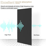 JVJVJ 5 Pack Acoustic Panels, 48" X 24" X 0.4" Decorative Sound Proof Felt Panels, Self-Adhesive Sound proof panels for walls, Creative Slotting Design. (Black) JVJVJ