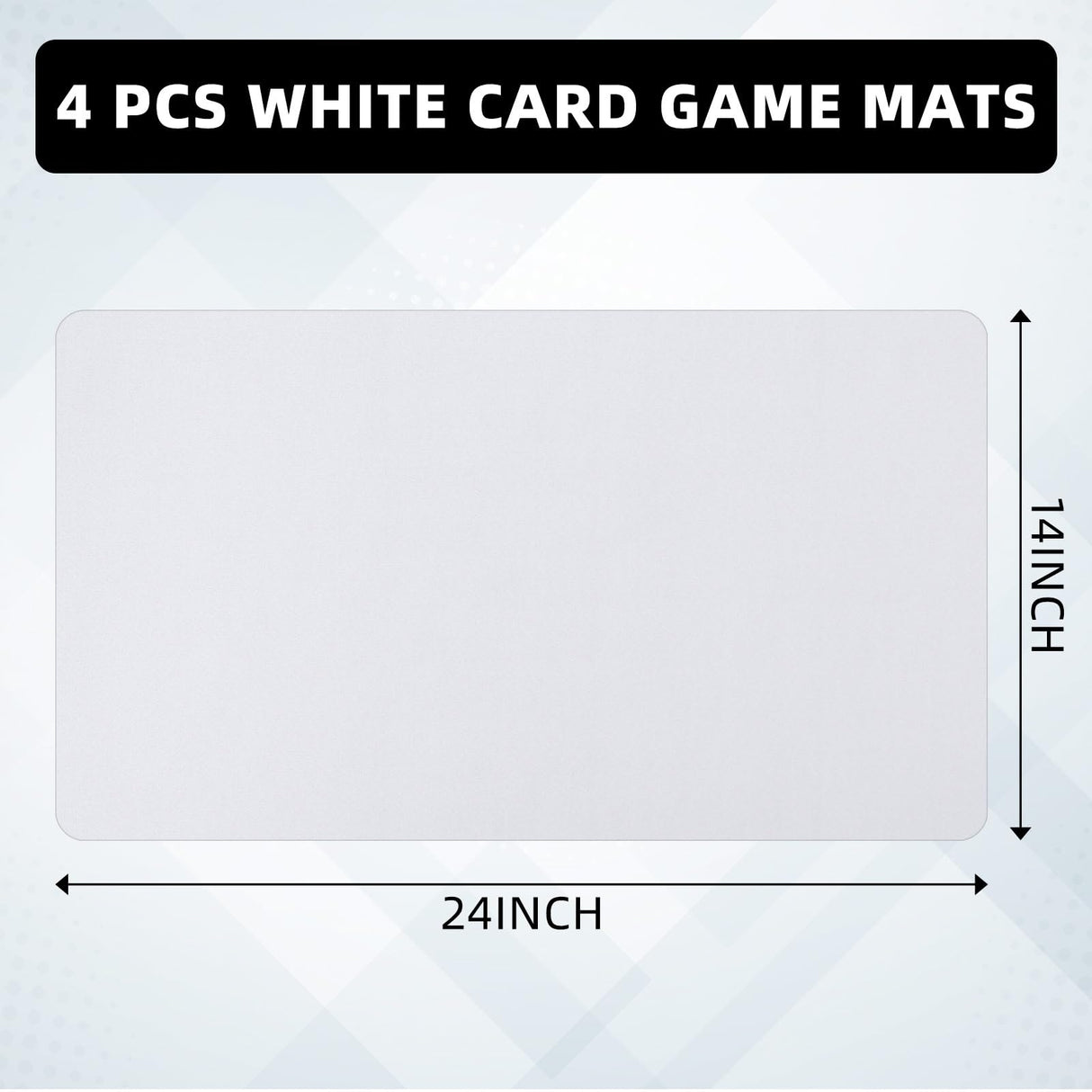 4 Pcs Card Game Mats 14 x 24 Inch Playmat Sublimation Blanks Playmat Smooth Card Playing Mat for Board Games, and Collectible Card Playing (White) Yexiya