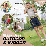 Wooden Climbing Rope Ladder for Kids - Kids Ninja Warrior Obstacle Course Accessories | Playset Rope Ladder for Swing Set Treehouse Bunkbed | Playground Ninja Obstacles Swing Rope Ladder Trailblaze