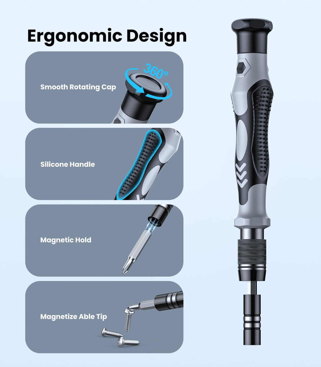 AXTH 115-in-1 Precision Screwdriver Set, [Super Durable] Mini Professional Magnetic Repair Tool Kit, Small Screwdriver for Phone, Computer, Watch, Laptop, Macbook, Eyeglass, Electronic AXTH