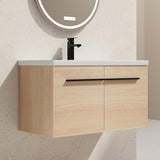 Beyondnext 36" Bathroom Vanity with Sink, 36 Inch Floating Bathroom Vanity, Single Sink Bathroom Vanity Combo, Modern Bathroom Vanity, Brown Wall Mounted Cabinet Set Beyondnext