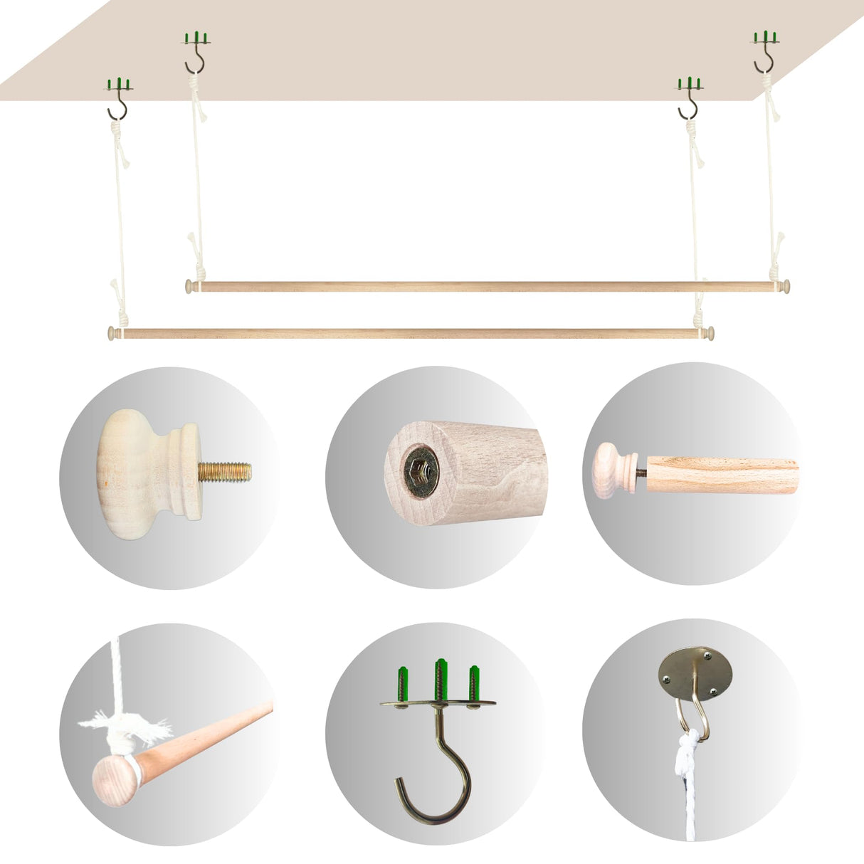 Beyeutao Wood Bed Canopy Frame 63 inches Bed Curtains Frame Solid Wooden Bed Poles Hanging Bed Poles Canopy Bed Frame Play Tent Frame Suitable for All Beds. Beyeutao