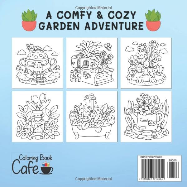 Tiny Gardens: Cute & Comfy Coloring Book for Adults and Teens Featuring Adorable Garden Scenes (Cute and Comfy Coloring Books) WoodArtSupply