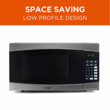 COMMERCIAL CHEF 1.6 Cubic Foot Microwave with 10 Power Levels, Small Microwave with Push Button, 1000 Watt Microwave with Digital Control Panels, Countertop Microwave with Timer, Stainless Steel Commercial CHEF
