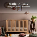 dadada Baby LaLa 3-in-1 Convertible Crib - Wood Crib Converts into Toddler Bed & Daybed - Greenguard Gold Certified, Made in Italy - 3 Adjustable Mattress Heights - Solid Beechwood (Natural) dadada