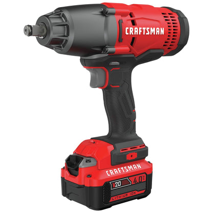 CRAFTSMAN V20 RP 1/2 inch Cordless Impact Wrench Kit, Brushless, 4Ah Battery and Charger Included (CMCF900M1) - WoodArtSupply