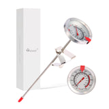 Telead Candy Thermometer Waterproof - Oil Thermometer for Frying with Clips - 9" Side of Pot Thermometer Deep Fry for Oil Candy Candle BBQ - Silver Telead