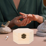 Cabilock Plain Unfinished Box, Hexagon Unpainted Wooden Jewelry Box Container, Wood DIY Storage Chest Treasure Case with Locking Clasp for Crafts, Art, Hobbies, Projects Cabilock