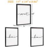 Heiple Set of 3 Framed Farmhouse Home Sweet Home Sign 11’’x14’’ Above Bed Wall Decor for Bedroom Decor and Living Room Wall Art Wood Signs (Black, 11''x14) Heiple