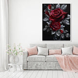 MOMDEDP Rose Diamond Painting Kits for Adults,Rose Flower Diamond Art Kits for Beginners,Roses Gem Art Kits for Adults for Home Wall Decor 16x12inch Floral MOMDEDP
