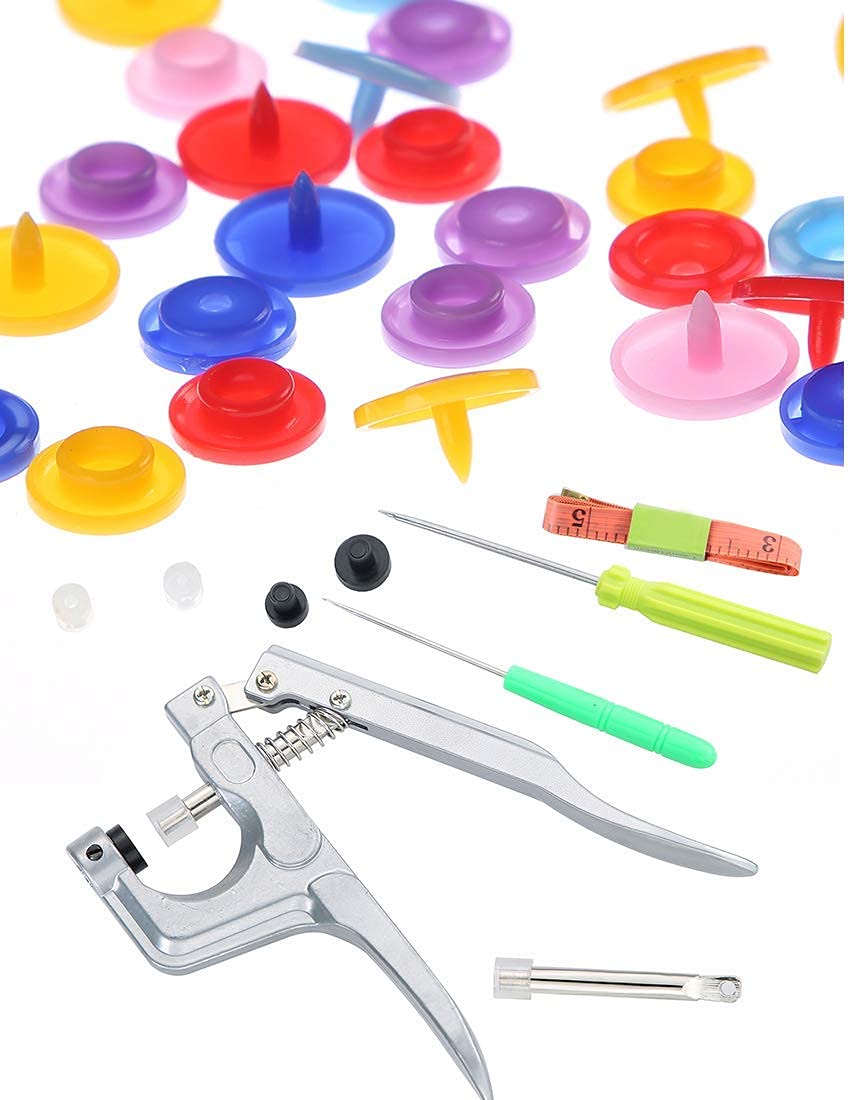 Efivs Arts Snaps for Sewing, 500 Sets Snap Buttons with Plastic Snap Press Pliers Set Snaps Starter Kit for Fabric and Crafting Gift Christmas DIY Crafts (25 colors) EFIVS ARTS