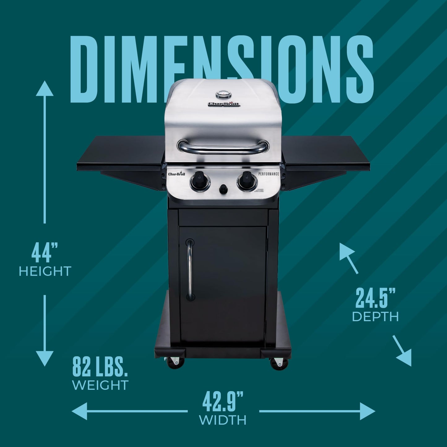 Char-Broil Performance Series Convective 2-Burner Cabinet Propane Gas Stainless Steel Grill - 463673519P1