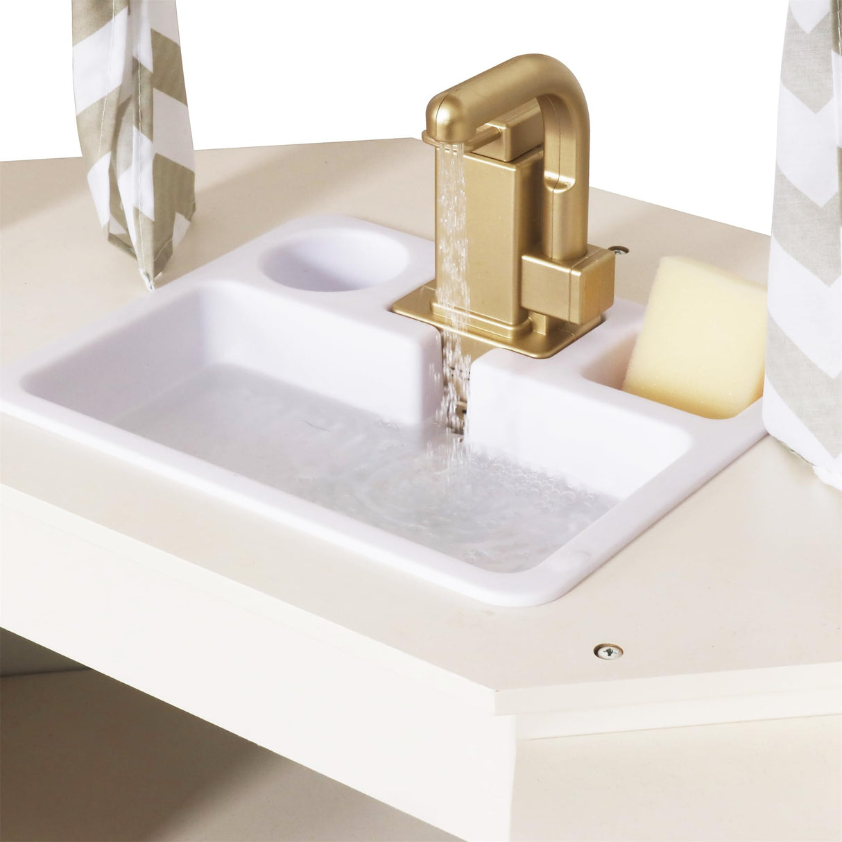 Large Wooden Corner Play Kitchen Sets with Ice Maker,Water Dispenser,Bread Maker,Washing Machine,Electronic Display,Toy Sink with Running Water,Stove with Light&Sounds, Birthday Gift for 3+Boys Girls Buoyantkids