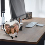 XHKDSYMC 1 PC Sublimation Slate Blanks, Heart Shape Sublimation Blank Slate Rock Stone 7.9x7.9 Inch Sublimation Photo Slate with Display Holder for Heat Press Printing XHKDSYMC