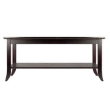 Winsome Genoa Rectangular Coffee Table with Glass Top And Shelf, Espresso Winsome