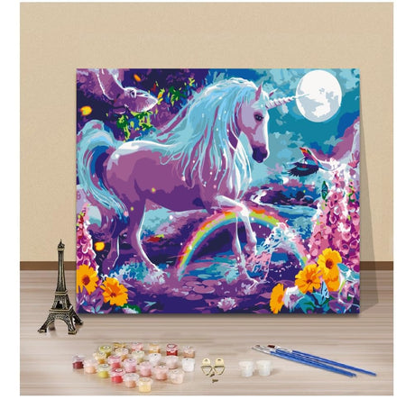EPLUUM DIY Paint by Numbers Kit for Adults Paint by Numbers for Adults Student DIY Oil Number Painting Kits for Adult Ideal Gift for Family Friend Home Decor Rainbow Unicorn 16x20 in Generic