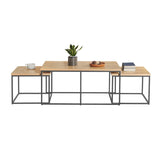 Lavish Home 3-Piece Coffee Table Set - Modern Nesting Tables with Large Table and Side Tables - for Living Room, Apartment, or Dorm (Walnut) Lavish Home