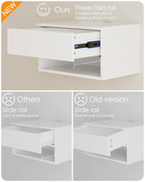 Floating Nightstand, Small Modern Floating Nightstand with Drawer, Floating Shelves for Bedroom, Bathroom (White) Aienvey