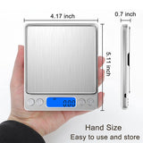 Food Scale Digital Kitchen Scale for Food Ounces and Grams, Small Electronic Pocket Scale for Weight Loss, Baking, Cooking, Coffee, Jewelry, 6.6lb/3kg, 0.01oz/0.1g Precision (Batteries, 2 Trays) Sylhair