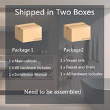 SOLIDEE 28 Inch Black Floating Bathroom Vanity with 1-Door and 1-Drawer, Modern Wall Mounted Cabinet with Black White Ceramic Vessel Sink Top SOLIDEE