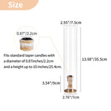 NUPTIO Wooden Candle Stick Holders: 2 Pcs Hurricane Taper Candle Holder 14 inch Rustic Wood Candlesticks Holder with Open Ended Cylinder Shape Cover for Outdoor & Indoor Wedding Party Centerpiece NUPTIO