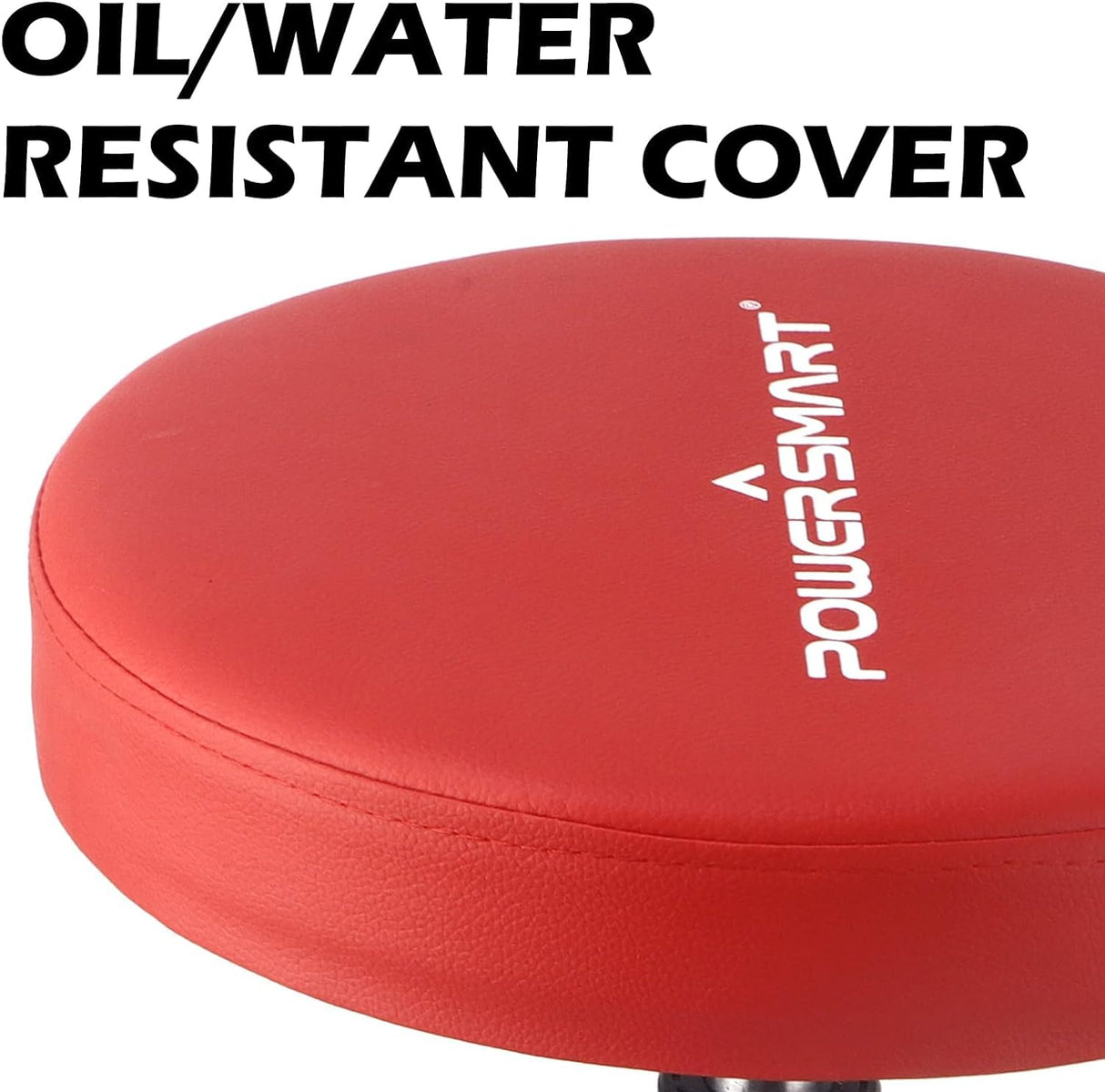 PowerSmart 360°Rolling Mechanic Stool with Tool Tray,300 lbs Capacity, Adjustable 15-20 Inches, Ideal for Garage/Shop Use,PS1101 PowerSmart