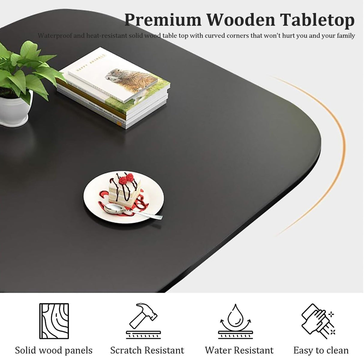 Topjia 5-Piece Modern Square Dining Table Set with 4 Chairs in Grey Topjia