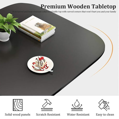Topjia 5-Piece Modern Square Dining Table Set with 4 Chairs in Grey Topjia