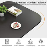 JIXDILO Square Dining Table Set with 4 Chairs,Wood Kitchen Table and Chairs for 4,Compact Conference Tables Chair Set,Modern Reception Table for Meeting Room,Kitchen Table Furniture(80cm/31.5", Blue) JIXDILO