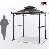 ABCCANOPY 8'x 5' Grill Gazebo Canopy - Outdoor BBQ Gazebo Shelter with LED Light, Patio Canopy Tent for Barbecue and Picnic (Dark Gray) ABCCANOPY