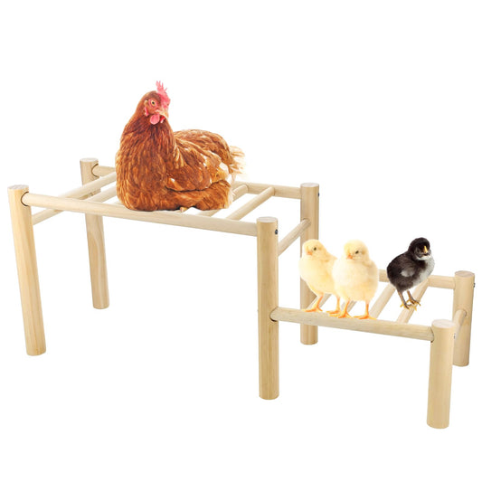 Vehomy Chicken Perch Chicken Roosting Ladder for Chicken Coop Chicken Roosting Bar Chicken Jungle Gym Chicken Toys for Hen Poultry - WoodArtSupply