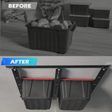 LMYYGOO Overhead Garage Storage Racks, Adjustable Ceiling Tote Storage Rails, Heavy Duty Garage Organizer Hanging Storage Rack for Most Storage Bins/Totes, 48" x 48" LMYYGOO