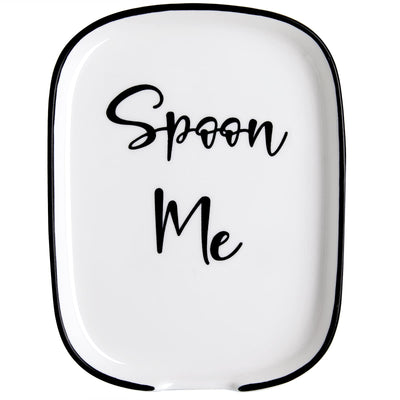Ceramic Spoon Rest for Stove Top, Large Spoon Holder, Spoon Rest for Kitchen Counter, White Coffee Spoon Rest, Heat-Resistant Cooking Utensil Rest, Modern Farmhouse Kitchen Décor
