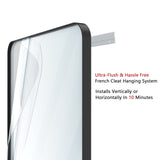 VocalStar Black Bathroom Mirror for Wall, 18 x 26 Inch Rounded Rectangle Metal Framed Bathroom Wall Vanity Mirror Farmhouse, 1/4-inch Shatterproof Glass | Ultra-Flush Hanging VocalStar