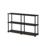 Furinno TURN-N-TUBE Storage Shelves, 3-Tier 47.4 Wide Book Shelf, Corner Shelf, Toolless Open Shelves, for Organization and Storage, Living Room, Garage, Home Office, Espresso Furinno